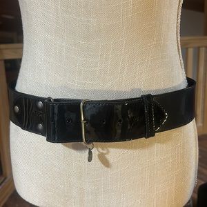 Dries Van Noten Real Leather Made in Italy Black Belt Size 85